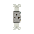 Cooper Wiring Devices Premium Single Receptacle, Two-Pole Three-Wire Grounding, Brass