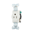 Cooper Wiring Devices Premium Single Receptacle, Two-Pole Three-Wire Grounding, Brass