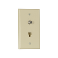 Cooper Wiring Devices Combination Telephone Jack and Coaxial Adapter Wallplate
