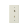 Cooper Wiring Devices Combination Telephone Jack and Coaxial Adapter Wallplate