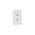 Cooper Wiring Devices Combination Telephone Jack and Coaxial Adapter Wallplate