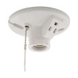 Cooper Wiring Devices Pull Chain Lampholder with Outlet, Thermoset
