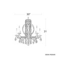 Schonbek SCH-RS8308N Siena 8 Light 30in x 31in Chandelier with Crystal Tusks