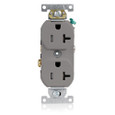 Leviton TCR20-E Commercial Grade Tamper-Resistant Duplex Receptacle, 20-Amp 125-Volt, Black