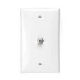 Leviton Plastic Rectangular Standard F-Connector Telephone and Video Wallplate
