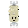 Leviton Duplex AC Combination Receptacle/Switch Device, 1-Pole, 15A