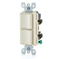 Leviton 5641-T 120/277-Volt 15-Amp 1-Pole 3-Way Commercial Grade AC Combination Switch Light Almond Decora&reg;