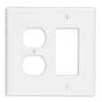 Leviton Thermoplastic Nylon Tamper-Resistant 2-Gang Combination Wallplate, GFCI/Decora + Duplex Receptacle