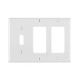 Leviton Thermoset Device Mount Wallplate, 3-Gang Combination 2-GFCI/Duplex