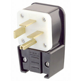 Leviton Industrial Grade Angled 3-Pole 4-Wire Straight Blade Plug, 250V