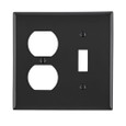 Leviton Thermoplastic Nylon 2-Gang Combination Wallplate, Toggle Switch + Duplex Receptacle, Ivory