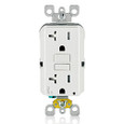 Leviton AFTR2-W Residential Grade Tamper-Resistant Outlet Branch Circuit AFCI Receptacle 20-Amp 125-Volt NEMA 5-20R Decora&reg; SmartlockPro&reg;