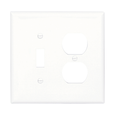 Leviton PJ18-W Thermoplastic Nylon Device Mount Midway Size 2-Gang Combination Wallplate 1-Duplex Device + 1-Toggle Switch White