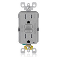Leviton GFTR1-E Residential Grade Slim Tamper-Resistant Monochromatic Self-Test GFCI Receptacle With LED Indicator 15-Amp 125-Volt NEMA 5-15R Black SmartlockPro&reg;