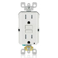 Leviton GFTR1-E Residential Grade Slim Tamper-Resistant Monochromatic Self-Test GFCI Receptacle With LED Indicator 15-Amp 125-Volt NEMA 5-15R Black SmartlockPro&reg;