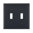 Leviton Thermoplastic Nylon 2-Gang Toggle Wallplate, Standard Size, Device Mount