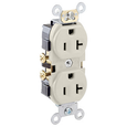 Leviton CR20-E Commercial Specification Grade Duplex Receptacle, 20A 125V NEMA 5-20R, Black