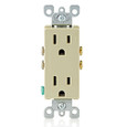 Leviton Impact-Resistant Straight Blade Duplex Receptacle, 15A, Gray