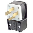 Leviton 4-Wire 3-Pole Polarized Angled Industrial Grade Straight Blade Plug, 250V 30A NEMA 15-30P