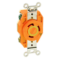 Leviton Industrial Grade Flush Mount Single Locking Receptacle, 30A 250V, NEMA L6-30R, Orange V-O-Max®
