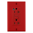 Leviton Hospital Grade Slim Heavy-Duty GFCI Duplex Receptacle, Red