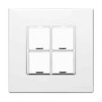 Leviton Omni-Bus DLV Switch, IEC BS, 2-Button, White