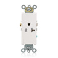 Leviton Heavy-Duty Straight Blade Receptacle, 20A 125V, NEMA 5-20R, White