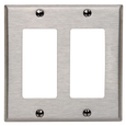 Leviton 3-Gang Decorator Wallplate, Stainless Steel, Device Mount