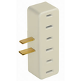 Leviton VAR-437015 Single-to-Triple Right Angle Adapter, 15A 125V, Ivory