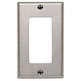 Leviton 302 Stainless Steel 1-Gang Decora Wallplate, Midway Size, Tamper-Resistant