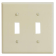 Leviton 2-Gang Toggle Wallplate, Thermoset, Ivory