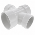 Spears DWV Red PVC Double Sanitary Tee, Hub x Hub x Hub x Hub