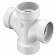 Spears DWV Red PVC Double Sanitary Tee, Hub x Hub x Hub x Hub