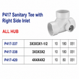 Spears DWV PVC Sanitary Tee with Dual Left & Right Side Inlets