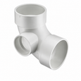 Spears PVC DWV 1/4 Bend with Side Inlet, Hub x Hub x Hub