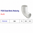 Spears PVC DWV Reducing Closet Bend, Hub x Spigot