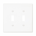Eaton Two-Gang Toggle Wallplate, Polycarbonate, Mid-Size