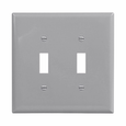 Eaton Two-Gang Toggle Wallplate, Polycarbonate, Mid-Size