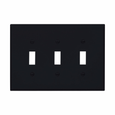 Eaton Toggle Cutout Wallplate, Three-Gang, Polycarbonate, Mid-Size