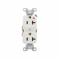 Eaton Arrow Hart Heavy-Duty Industrial Duplex Receptacle, 20A, 125V, Nylon, White