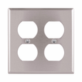 Eaton Duplex Receptacle Wallplate, Stainless Steel
