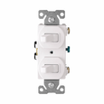 Eaton Commercial Grade Duplex Toggle Switch, Thermoplastic, 15A 120/277V