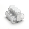 Burndy Aluminum 6-Port Tap Connector, Clear Insulated