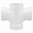 Spears PVC DWV Red Reducing Double Wye Fitting, Hub x Hub x Hub x Hub