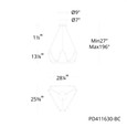 WAC Lighting BC Swathe 4-CCT LED Chandelier, Aluminum Frame