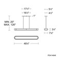 WAC Lighting PD4146 Longboard LED Linear Pendant, Aluminum