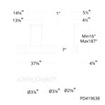 WAC Lighting PD4196 Troop 4-CCT LED Linear Pendant, Aluminum
