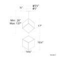 WAC Lighting 43517-BK Dyce LED Pendant, Aluminum with Ripple Glass