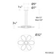 WAC Lighting PD-595 Klover 4-CCT LED Pendant, Aluminum