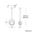 WAC Lighting PD-815 Hoopla 4-CCT LED Pendant, Aluminum